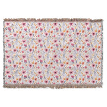 Monograma Boho Wildflower Rosa Laranja Roxo Floral