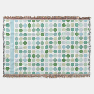 Cobertor Monograma do padrão verde colorido das bolinhas