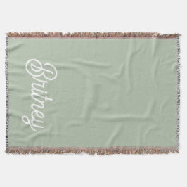 Cobertor Monograma e Nome Personalizados Verde do Modern Sa