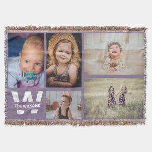 Cobertor Monograma Personalizado de Várias Fotografias em B