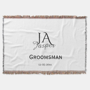 Cobertor Monograma personalizado padrinho melhor homem nome