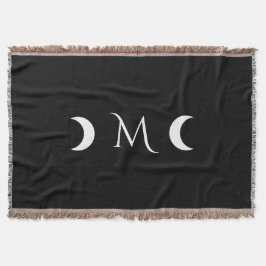 Cobertor Monograma preto-e-branco do Crescente Moderno