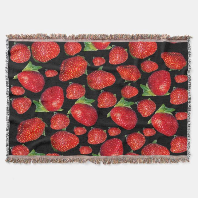 Cobertor Morangos Vermelhos Deliciosos, (Frente)