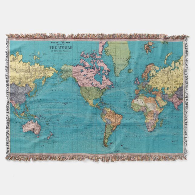 Cobertor Mundo, Projeção do Mercator (Frente)