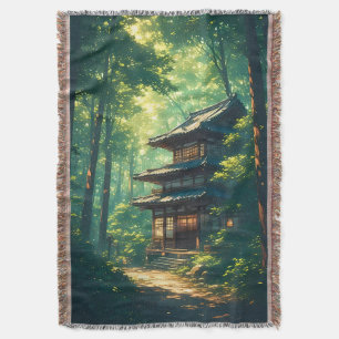 Cobertor Murmurios da Floresta: Um Retiro Japonês Escondido