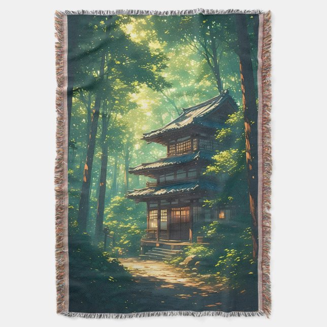 Cobertor Murmurios da Floresta: Um Retiro Japonês Escondido (Frente Vertical)