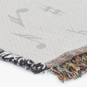 Cobertor Música Adoram Pássaros em Notas Musicais de Cinza