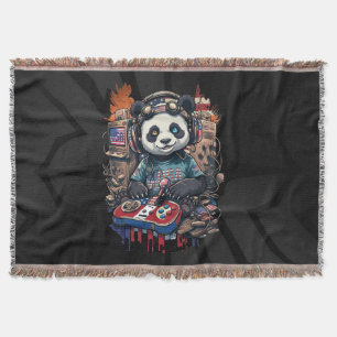 Cobertor Músico Panda Patriótico Design EUA Panda Fofo