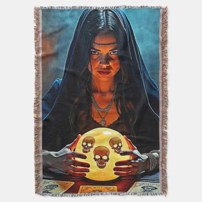 Cobertor Mystic Psychic Fortune Teller Design (Frente Vertical)