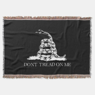 Cobertor Não pise em mim Bandeira Gadsden PRETO BRANCO