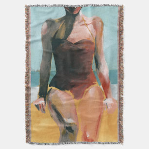 Cobertor Natação Vintage - maiô vermelho