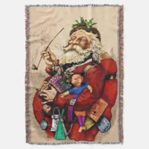 Cobertor Natal Antigo, Brinquedos de Cachimbo do Papai Noel