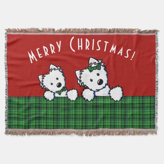 Cobertor Natal do KiniArt Westies (Frente)