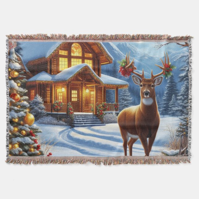 Cobertor Natal/Inverno Deer Lodge (Frente)