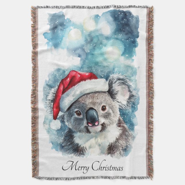 Cobertor Natal Koala, personalizável (Frente Vertical)