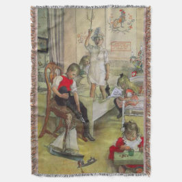 Cobertor Natal Manhã de Natal de Carl Larsson Vintage 1894