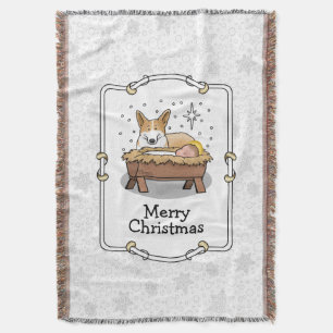 Cobertor Natal Natividade Pembroke Welsh Corgi (vermelho1)