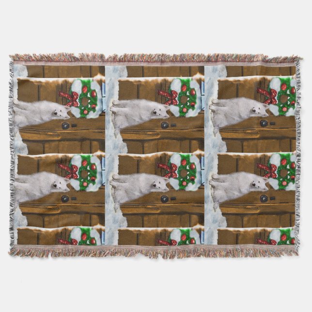 Cobertor Natal Samoyed (Frente)