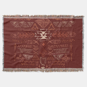 Cobertor Navajo Aztec: Padrão Étnico De Doodle.