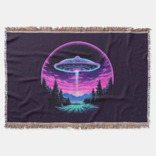 Cobertor Nave Espacial Alienígena Retro Futurista