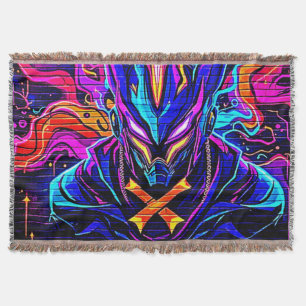 Cobertor Neon Cyber Guardian Art