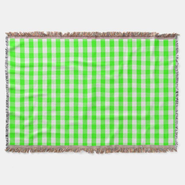 Cobertor Neon Green Gingham Patterno de Shirley Taylor (Frente)