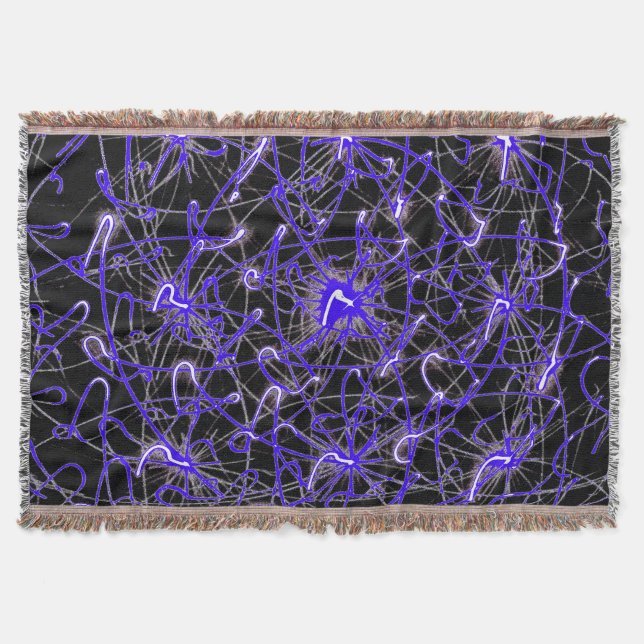 Cobertor Neon Light Trails – Premium Woven Blanket (Frente)
