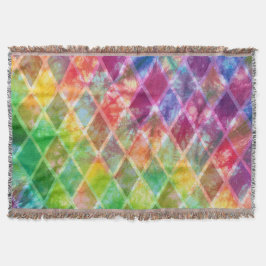 Cobertor Neon Rainbow tie Dye Watercolor Harlequin