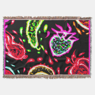 Cobertor Neon Tropical Fruta Padrões Art Comprar Agora