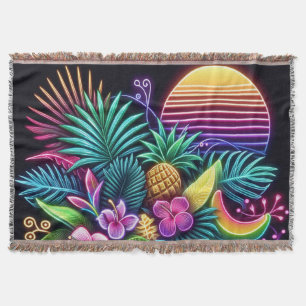 Cobertor Neon tropical/Havaiano Colorido