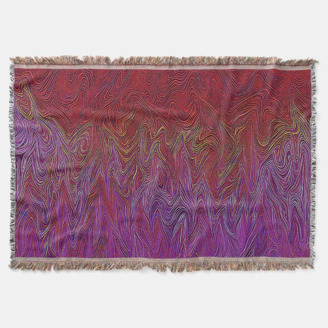 Cobertor "Neural Firestorm" Abstrato" Red Purple (Frente)