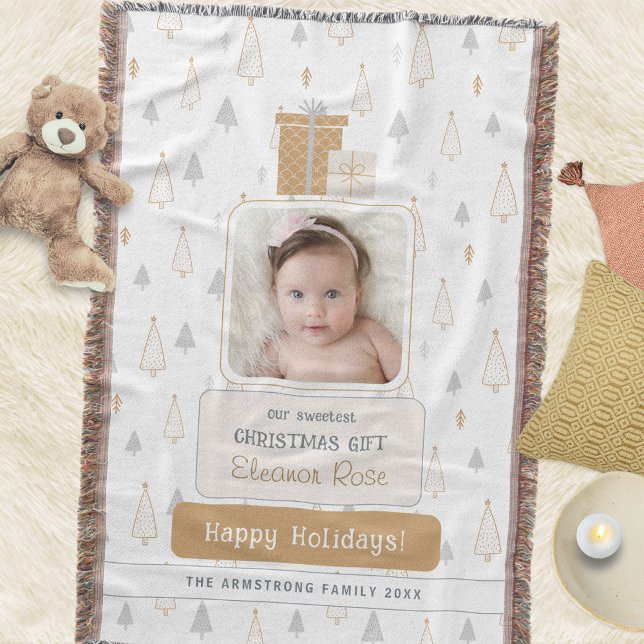Cobertor Neutro Bebê Soft 1ª Foto Natal (Neutral Soft Baby's 1st Photo Christmas Throw Blanket ©Susanne Sachers - Sunny Mind 🌞)