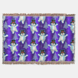 Cobertor Neves Feriados Dançando no Natal Azul da Neve