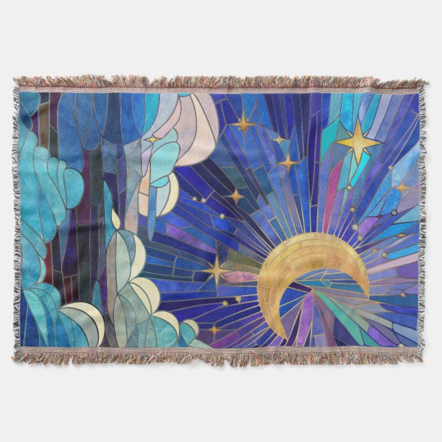Cobertor Night Sky - Digital Art Mosaico (Frente)