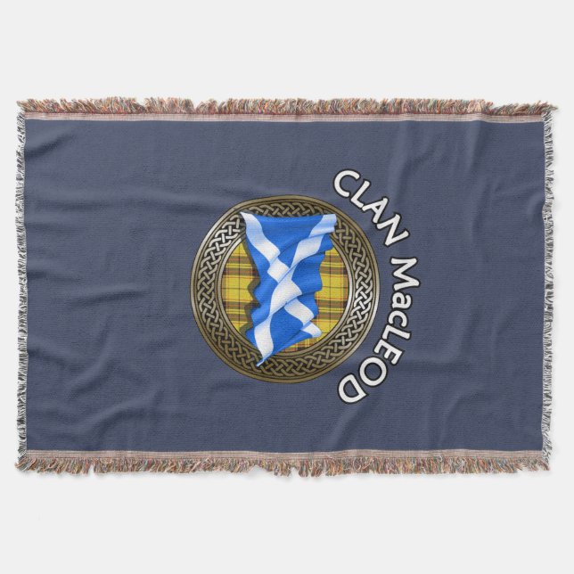 Cobertor Nó de Tartan e Bandeira do Clã MacLeod (Frente)