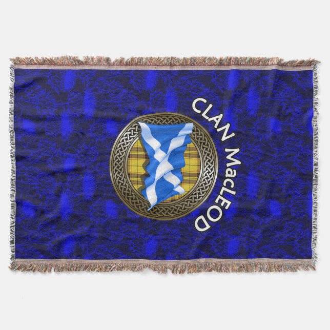 Cobertor Nó de Tecido MacLeod e Bandeira do Clã (Frente)