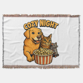Cobertor Noite Aconchegante de Filme – Cachorro, Gato, Rato