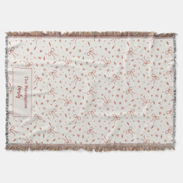 Cobertor Nome da família personalizada Coquette festivo