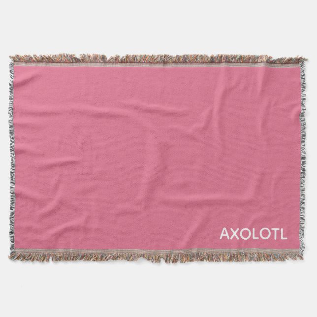 Cobertor Nome de cor rosa Axolotl (Frente)