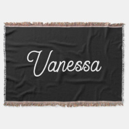 Cobertor Nome de escrita manual profissional preto