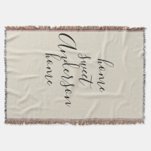 Cobertor Nome de família rústico Home doce Home