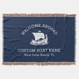 Cobertor Nome e logotipo de navio personalizado náutico mod