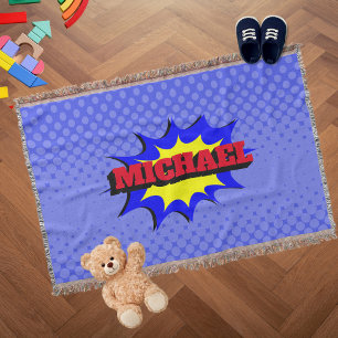 Cobertor Nome personalizado de quadrinhos de super-heróis 