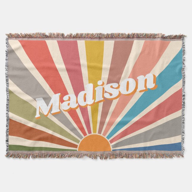 Cobertor Nome Personalizado do Retro Moderno Diversão do Ar (Frente)