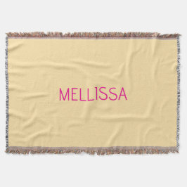 Cobertor Nome personalizado minimalista creme