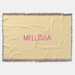 Cobertor Nome personalizado minimalista creme