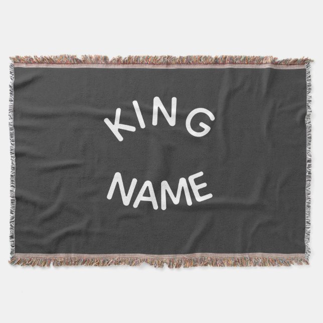 Cobertor Nome Personalizado Rei – Design Real Ousado (Frente)
