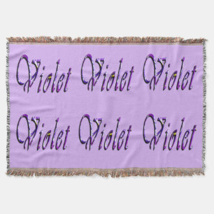 Cobertor Nome Violeta Floral Roxa,