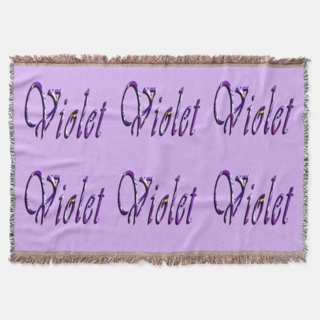 Cobertor Nome Violeta Floral Roxa,  (Frente)