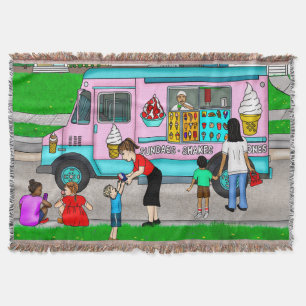 Cobertor Nostalgic Summer Day   Retro Ice Cream Truck
